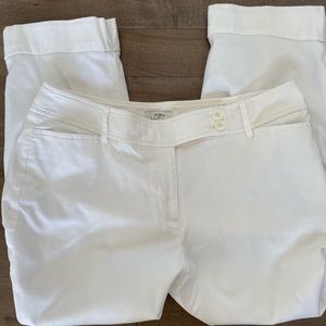 Ann Taylor Loft Julie lined white cropped pants